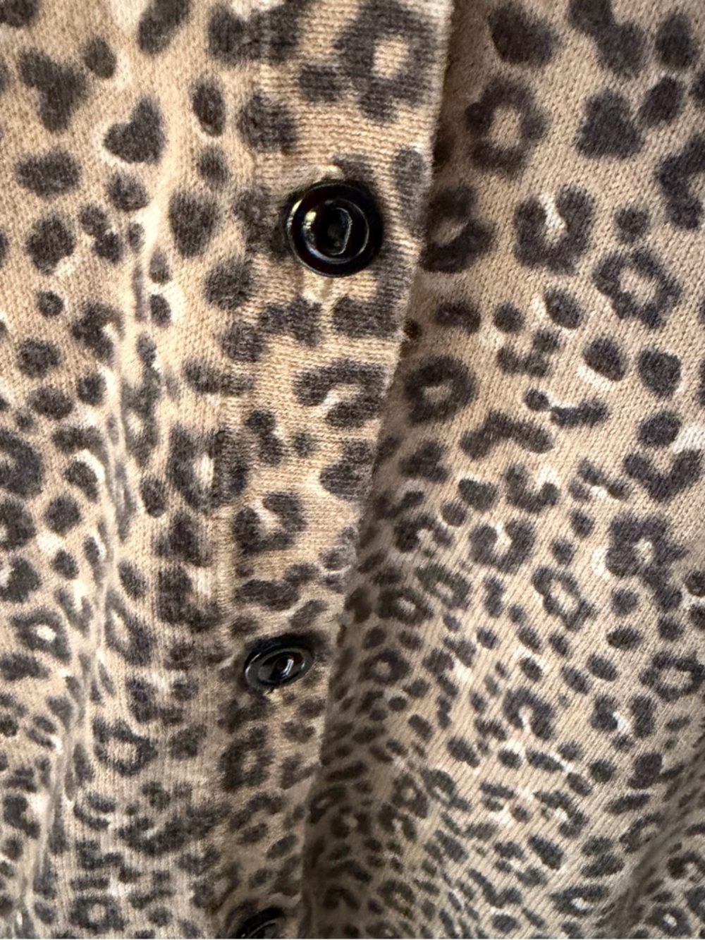 LOFT Neutral Leopard-Print Knit Cardigan - pre owned- size Medium - Pima Cotton - Picture 12 of 12